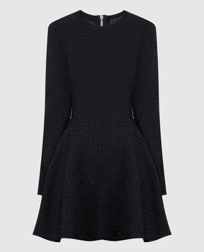 Givenchy Черное платье мини в тканый узор монограммы логотипа 4G BW21VF4ZKD