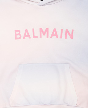 Balmain Дитяче худі тай-дай з логотипом BS4A70Z00811214
