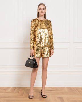 Carolina Herrera Золотиста блуза з паєтками R2211N222SQH
