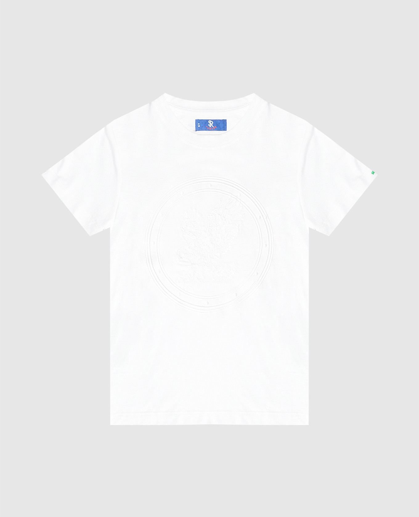 Children's white T-shirt with logo embroidery