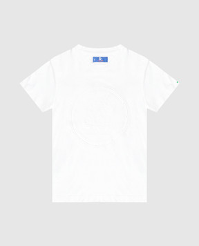 Stefano Ricci Дитяча біла футболка з вишивкою логотипу YNH8400340803