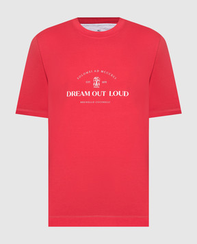 Brunello Cucinelli Красная футболка с принтом Dream out loud M0T618431