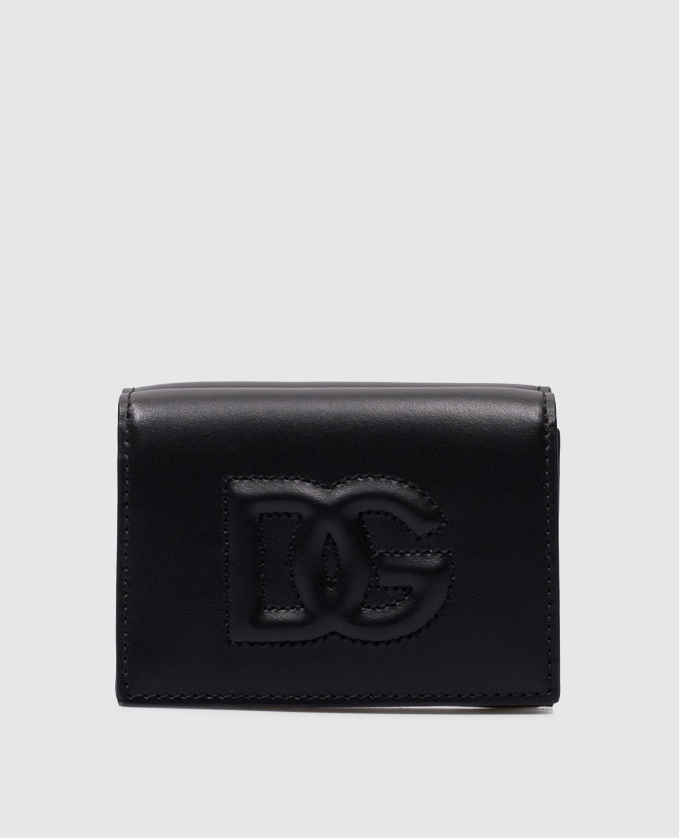 Черный кожаный портмоне DG LOGO