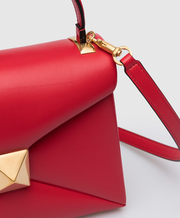 Valentino Красная кожаная сумка-трапеция One Stud 1W2B0K83HHX изображение 5