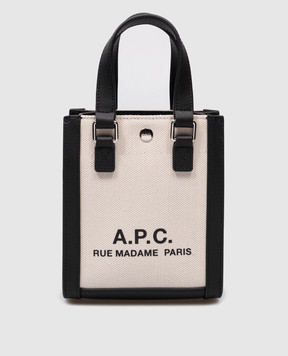 A.P.C Комбинированная бежевая сумка Camille с принтом логотипа COEYOM61825