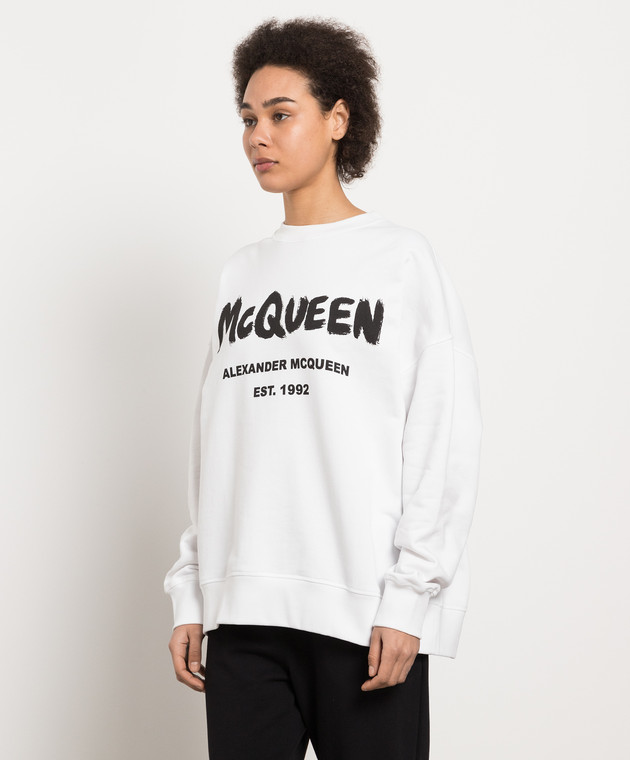 Alexander McQueen - Белый свитшот с принтом Mcqueen Graffiti
