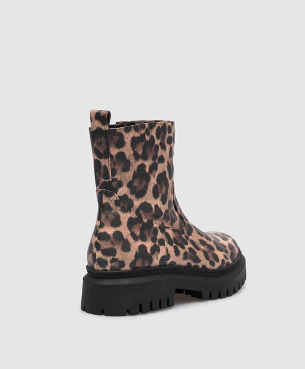 Babe Pay Pls Brown leather boots in animal print 420202022 изображение 3