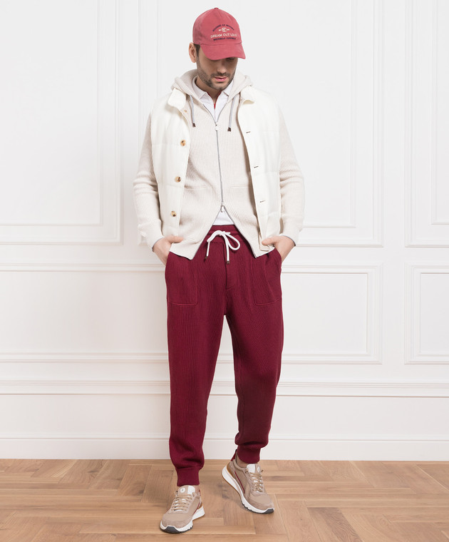 Brunello Cucinelli Бежевий кардиган з вишивкою логотипу M28704806G зображення 2