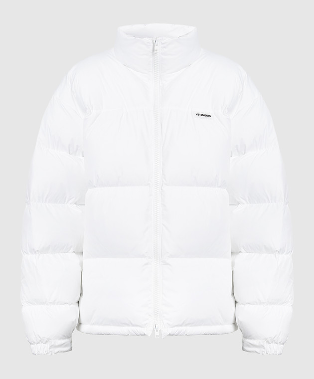 Vetements - Белый пуховик с простежкой в виде горизонтальных полос