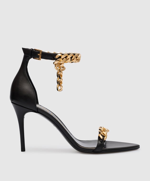 Tom Ford Black leather sandals with a chain W3080TLCL002