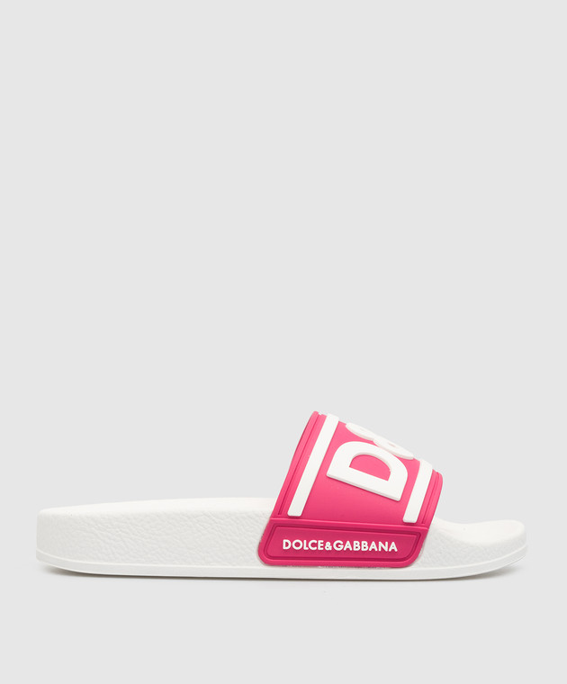 Dolce&Gabbana Baby pink flip flops with logo DD0320AQ8582836