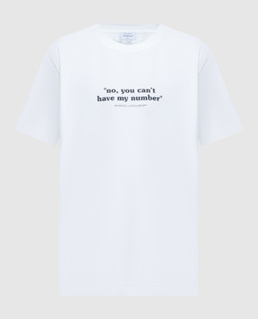 Off-White Біла футболка з принтом цитати OMAA027S24JER006