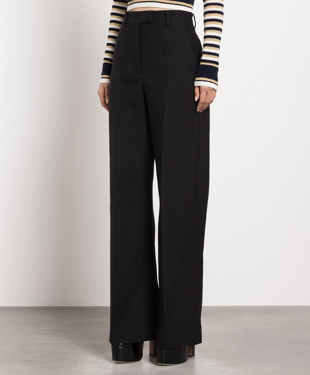 Valentino Black trousers made of wool and silk 3B3RB5D01CF image 3