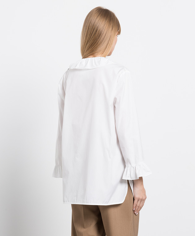 Max Mara Біла блуза Zanora з рюшами ZANORA зображення 4