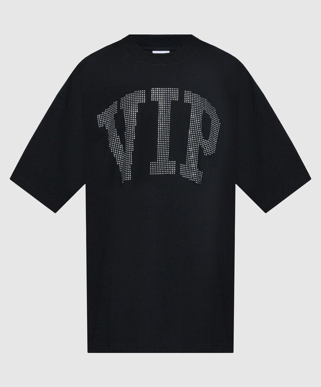 Vetements Black t-shirt with crystal logo UE54TR560G
