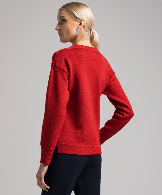 Toteme Red sweater made of wool 234WRTWTP164YA0006 image 4