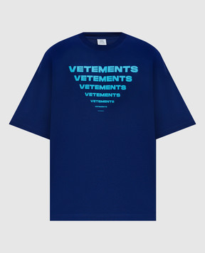 Vetements Фиолетовая футболка с принтом логотипа UE64TR140N