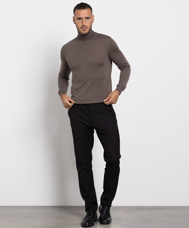 Cashmere&Whiskey Brown wool, silk and cashmere golf MU8571318410R image 2