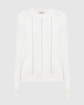 Peserico Білий светр з вовни, шовку і кашеміру з ланцюжком моніль S99487F079018V