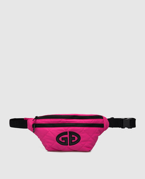 Goldbergh Розовая поясная сумка с фактурным логотипом GBV1601223