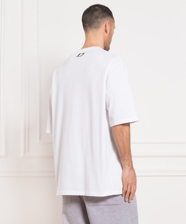 Balmain White t-shirt with contrasting logo print AH1EH015BB15 изображение 4