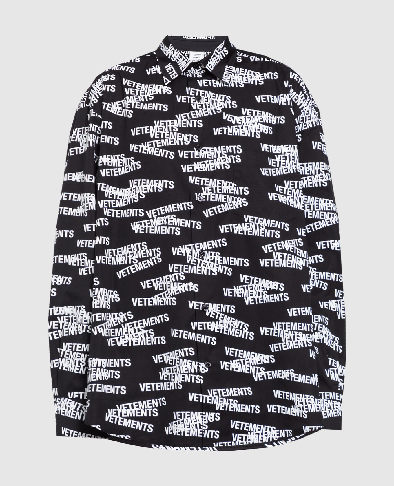 

Рубашка с контрастным принтом логотипа, Черный, Блузы