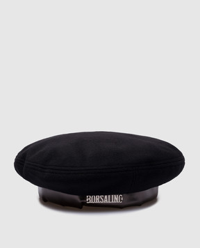 Borsalino Чорний берет з вовни з логотипом B80035BPD0053