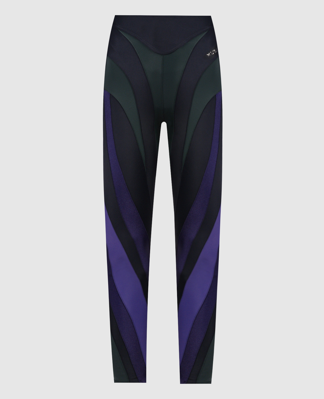 

Черные леггинсы с фактурным логотипом, Черный, Леггинсы