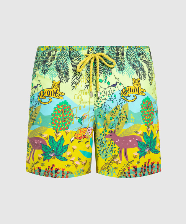 Vilebrequin Green Moorea printed swim shorts MOOC3B03