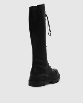 Giuseppe Zanotti Чорні шкіряні чоботи з логотипом I280005