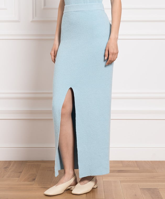 Nanushka Marica blue skirt with slit NW23RSSK00952 image 3