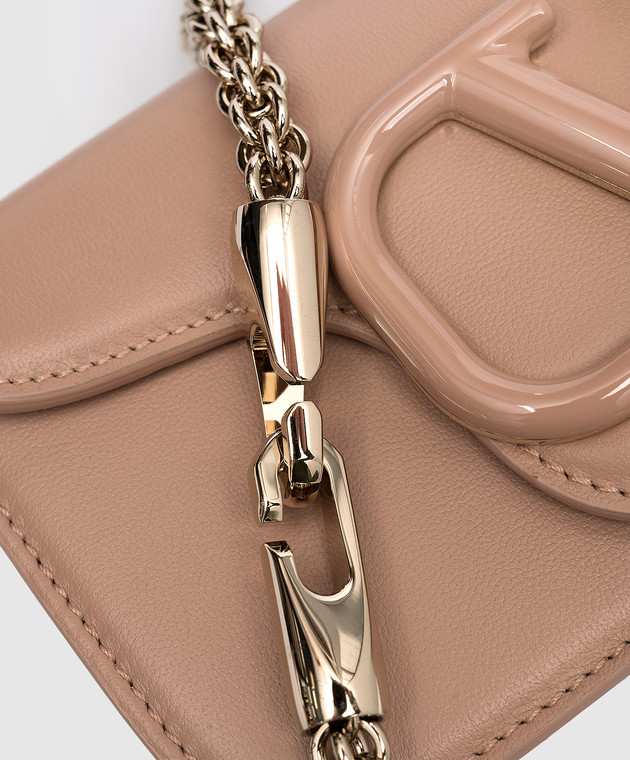 Valentino Бежевая кожаная сумка-багет Loco 2W0B0K53IYS изображение 5
