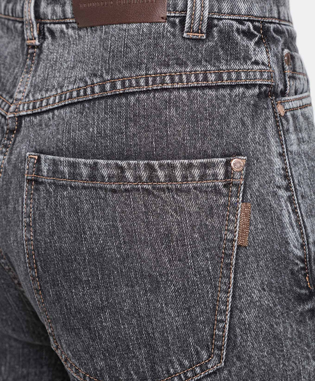 Brunello Cucinelli Темно-сірі джинси з еколатунню MP095P5616 зображення 5