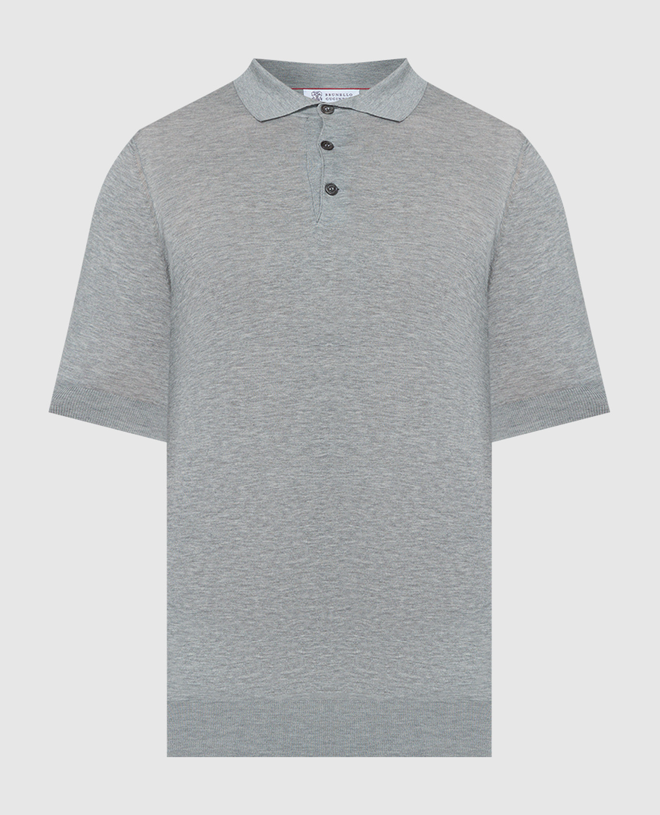Gray polo shirt with silk