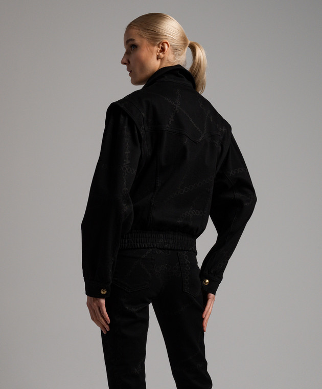 Versace Jeans Couture Black denim jacket with Necklace print 75HAS457DS010L54 image 4