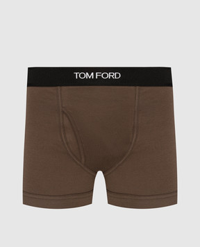 Tom Ford Коричневые трусы-боксеры с логотипом T4LC31040