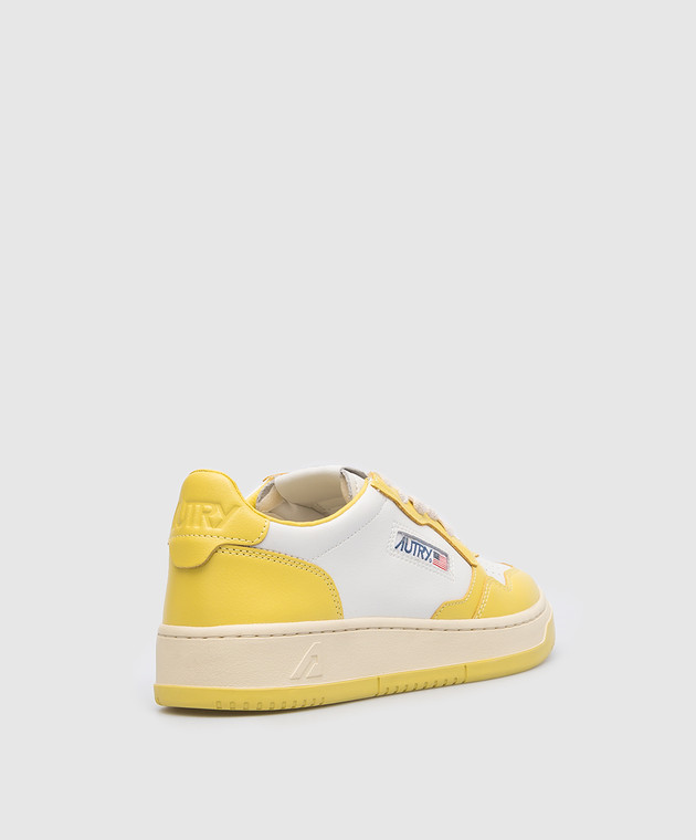 AUTRY Yellow leather sneakers with a logo A13IAULWWB27 image 3