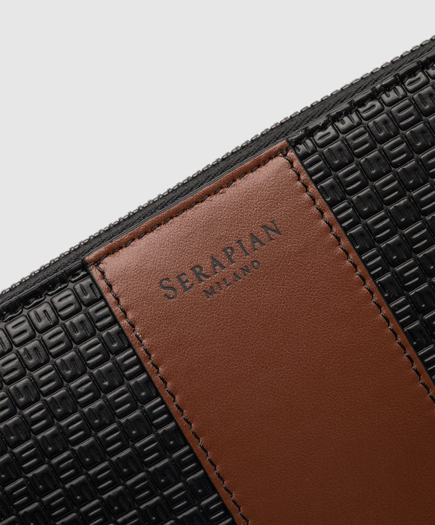 Serapian Black wallet with embossing SRSTSMSL703019SBI5 изображение 4