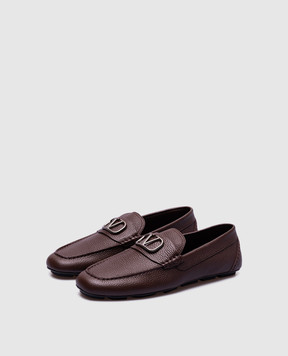 Valentino Коричневі шкіряні мокасини Vlogo Signature 3Y2S0G30BNT