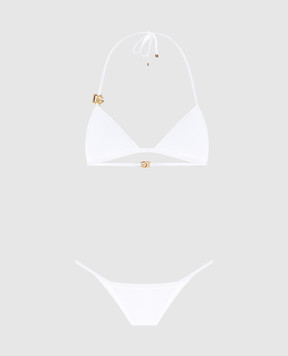 Dolce&Gabbana Белый купальник с логотипом DG O8B76JONO12