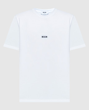 MSGM Белая футболка с контрастным принтом логотипа 2000MM500200002