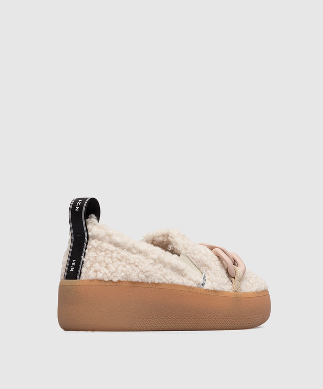 N21 Бежеві сліпони з матовим ланцюжком 22ISP03370337 зображення 3