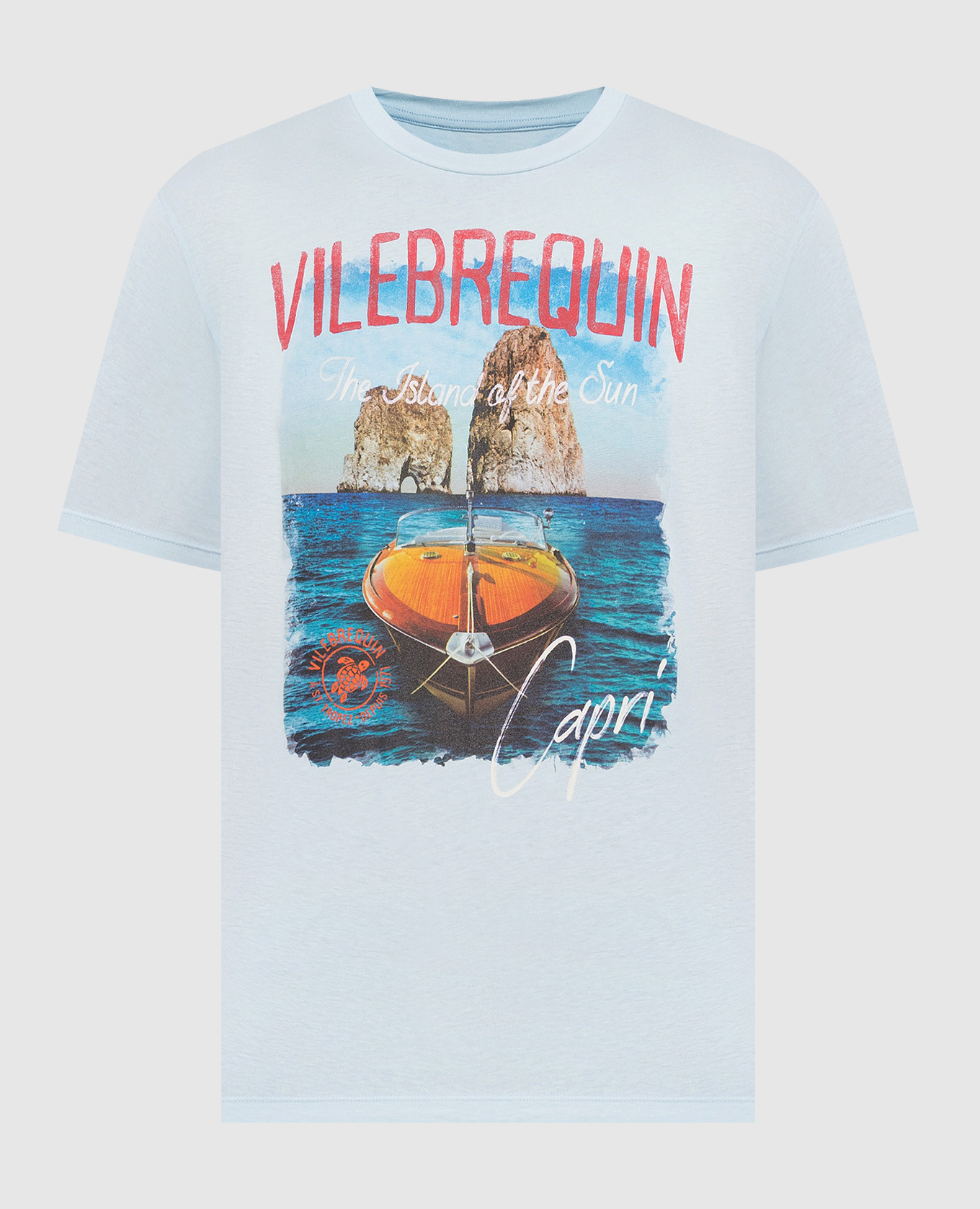 Голубая футболка с принтом Capri