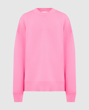 Palm Angels Розовый свитер из шерсти в узор PALM PWHE047S23KNI001