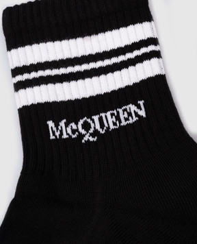 Alexander McQueen Черные носки с контрастным логотипом 7793653D17Q