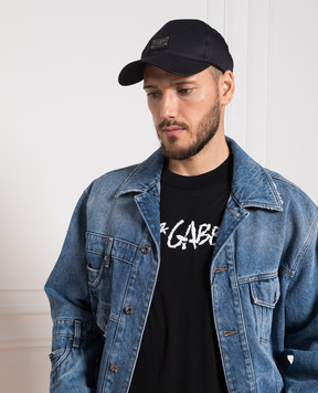 Dolce&Gabbana Чорна кепка з металевим патчем логотипу GH590AGF421