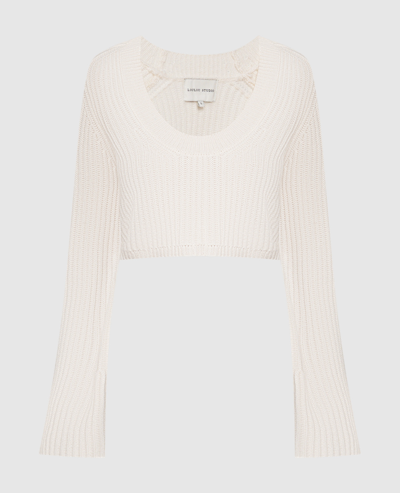 Белый укороченный свитер CHANTE из кашемира