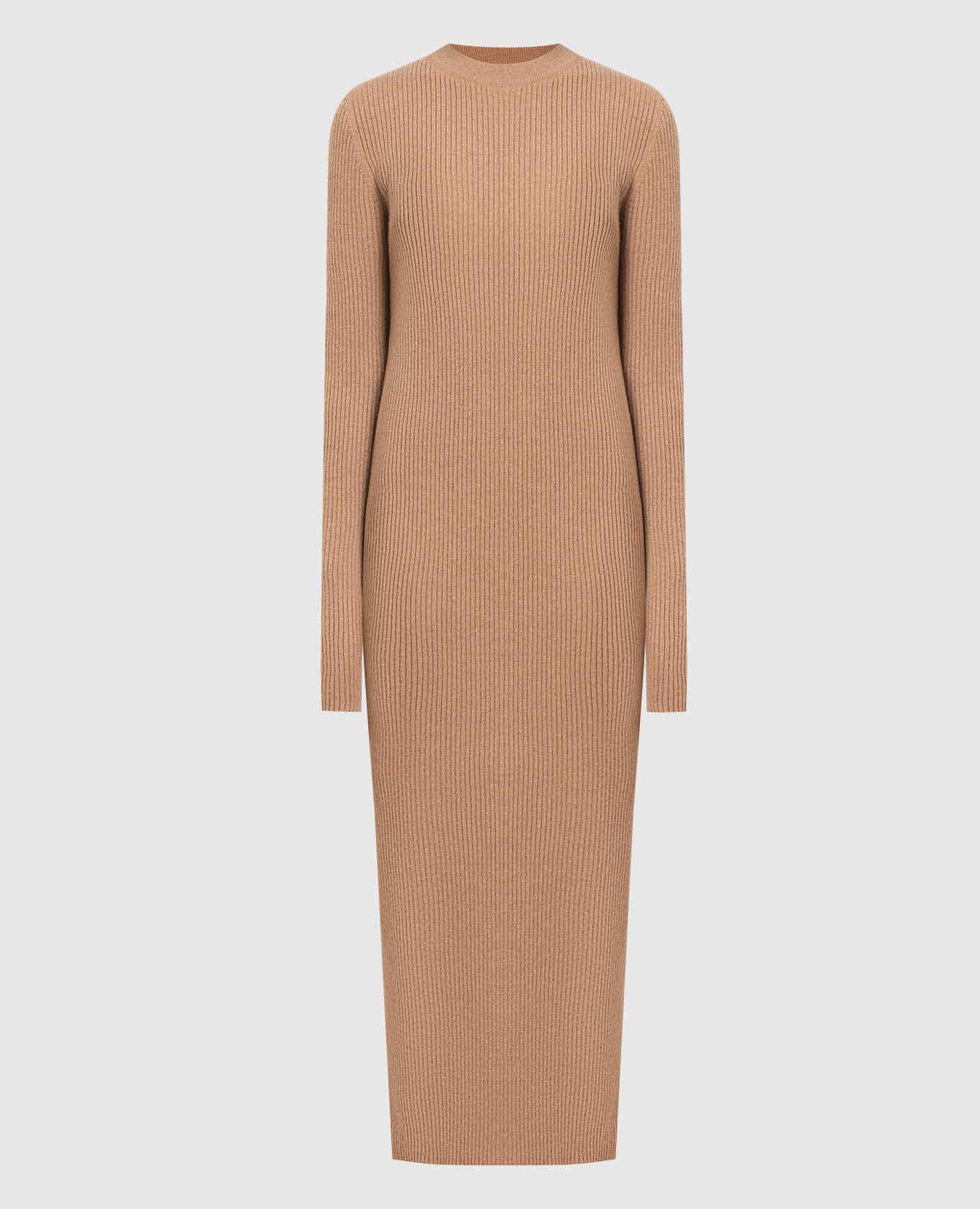 Brown cashmere dress with a scar