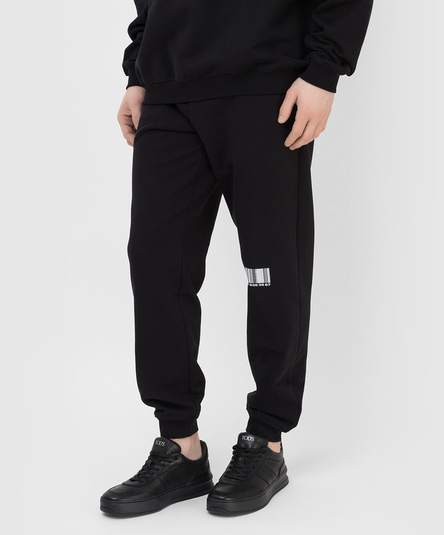 VTMNTS Черные джоггеры с принтом Barcode VL12PA400B изображение 3