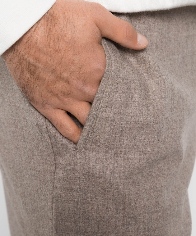 Marco Pescarolo Коричневі штани з вовни і кашеміру CHIAIAM4629 зображення 5